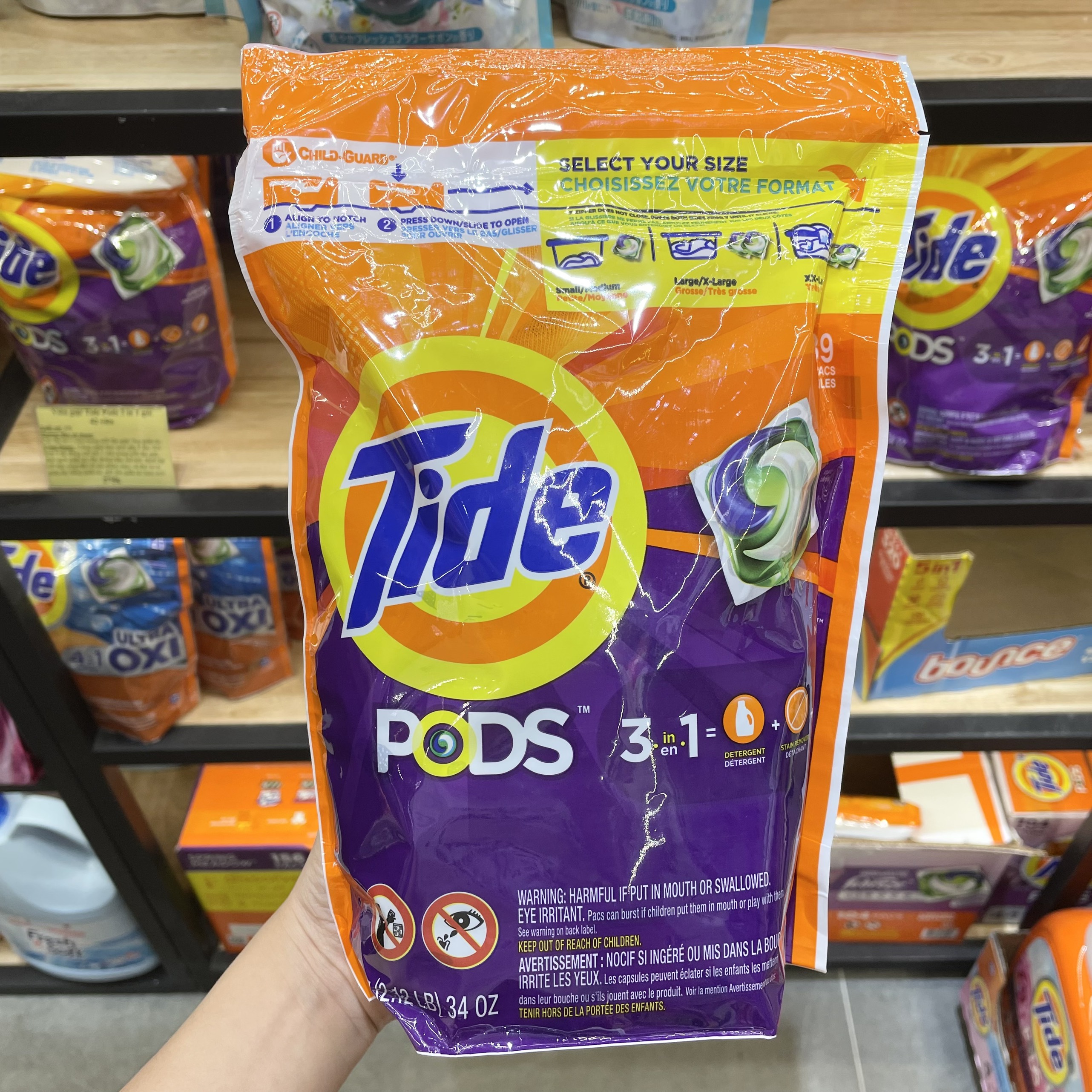 Viên Giặt Tide Pods Của Mỹ Bịch 39 Viên 971gr Dễ Dàng Hòa Tan, Mùi Hương Tự Nhiên, Hiệu Quả Thơm Lâu