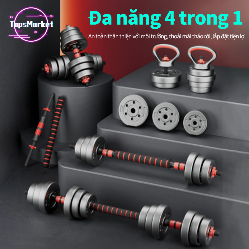 Tạ tập gym thân thiện với môi trường dành cho nam giới có thể điều chỉnh tự do trọng lượng, tạ tập tại nhà đa chức năng bộ tạ 10/20/30 / 40KG chống đè bẹp và chống mài mòn