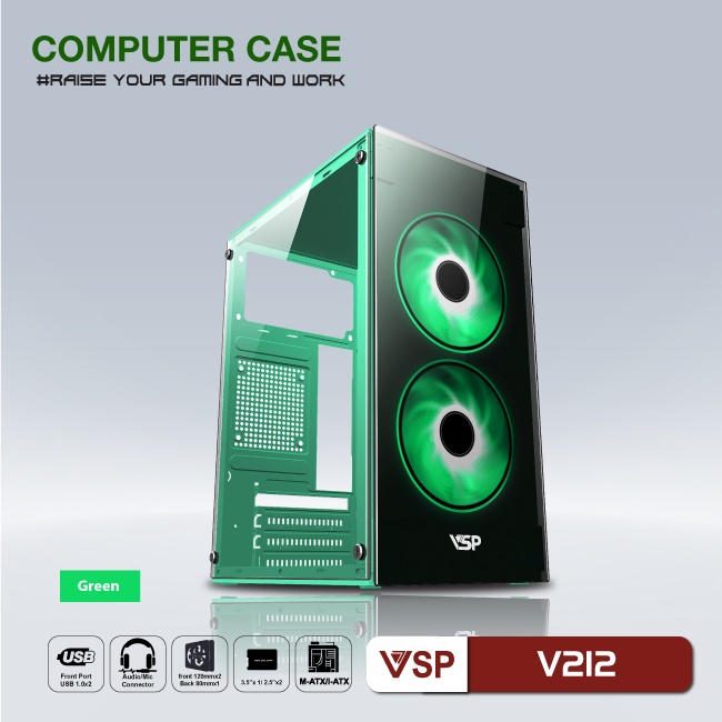 Case vsp v212 hai mặt kính cường lực