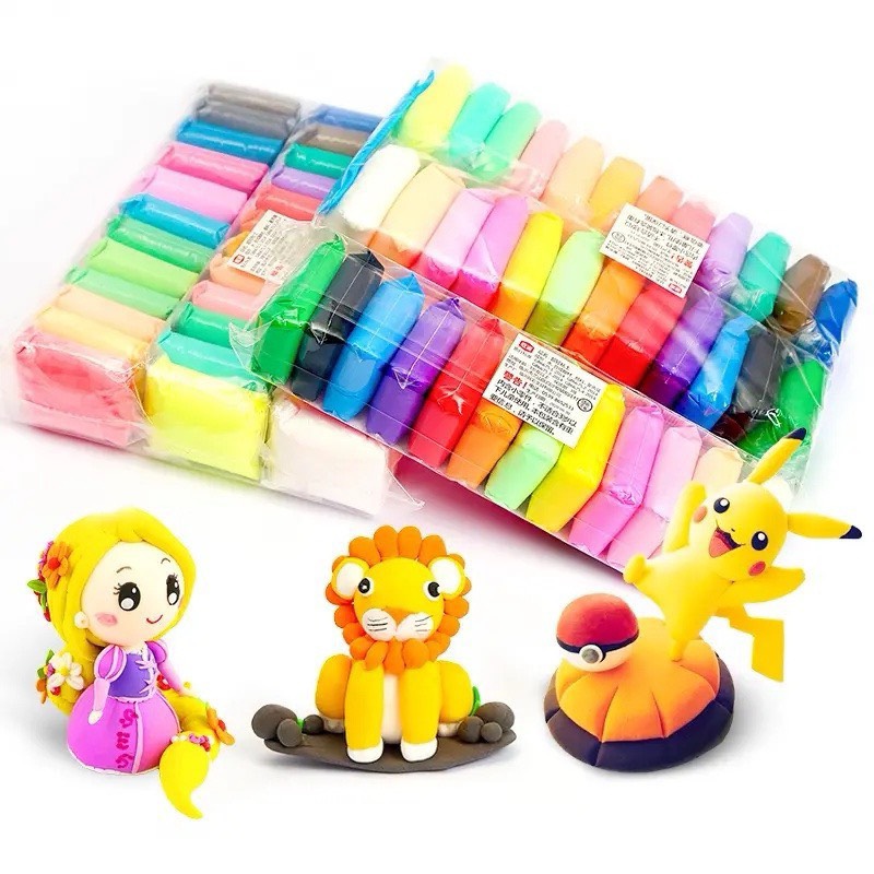 Set 36 màu siêu rẻ đất nặn tạo hình nhiều màu nhật bản, đất nặn tự khô sáng tạo kèm dụng cụ an toàn cho bé - pé gấu