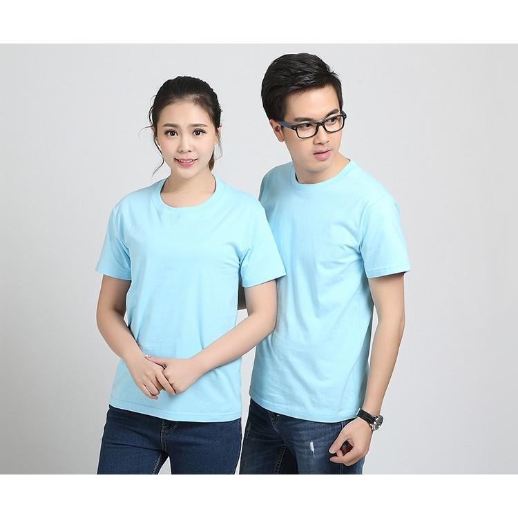 Áo thun trơn VyVy màu xanh biển size S - 3XL unisex nam nữ.