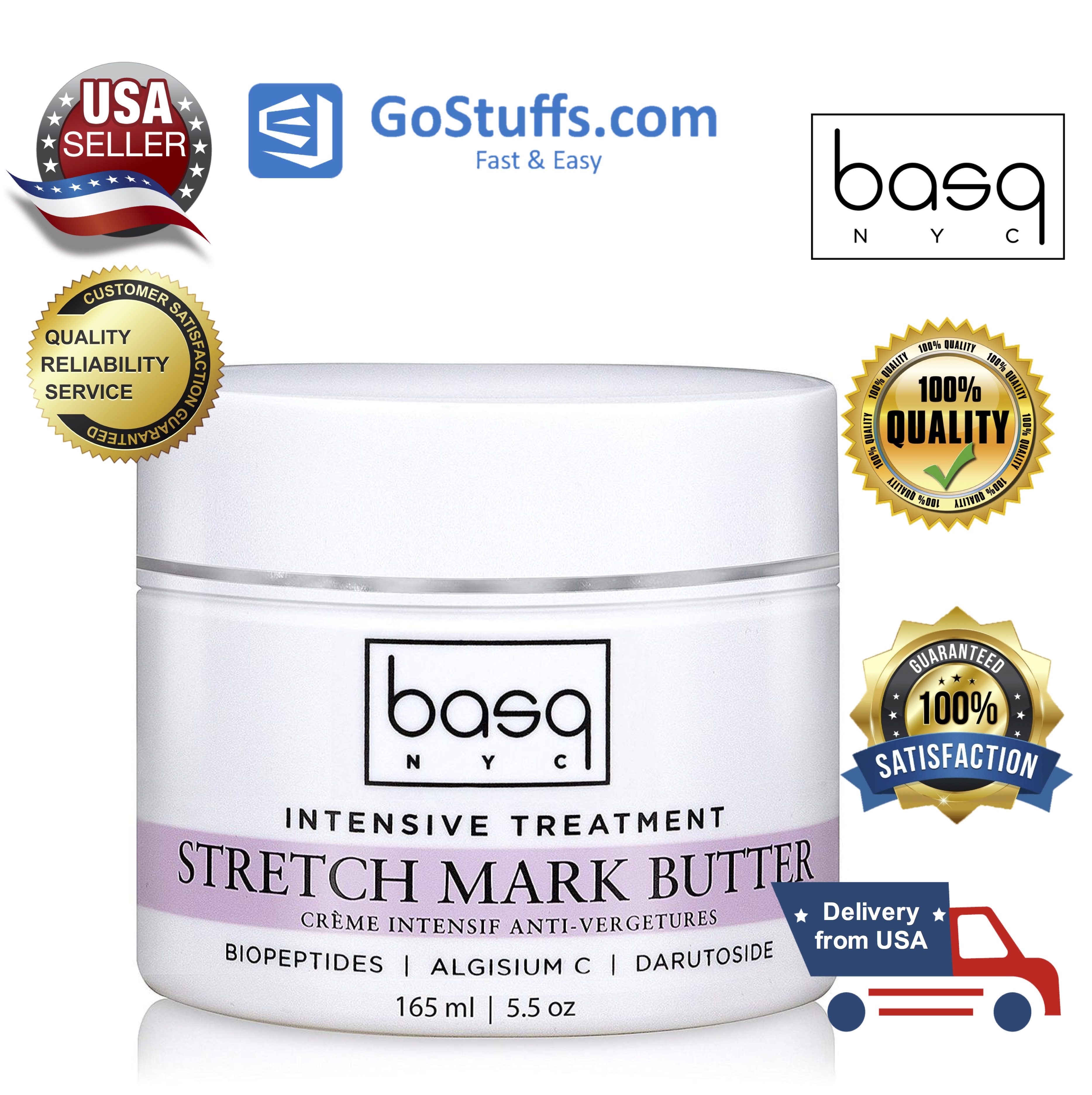 Basq Advanced Stretch Mark Butter Kem chống rạn da dành cho bà Bầu 165ml