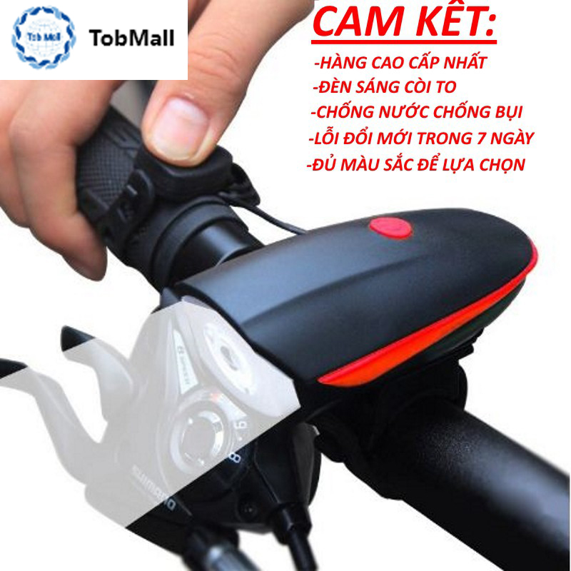 Đèn xe đạp siêu sáng có còi sạc usb chống nước, đèn led xe đạp thể thao nhiều màu sắc
