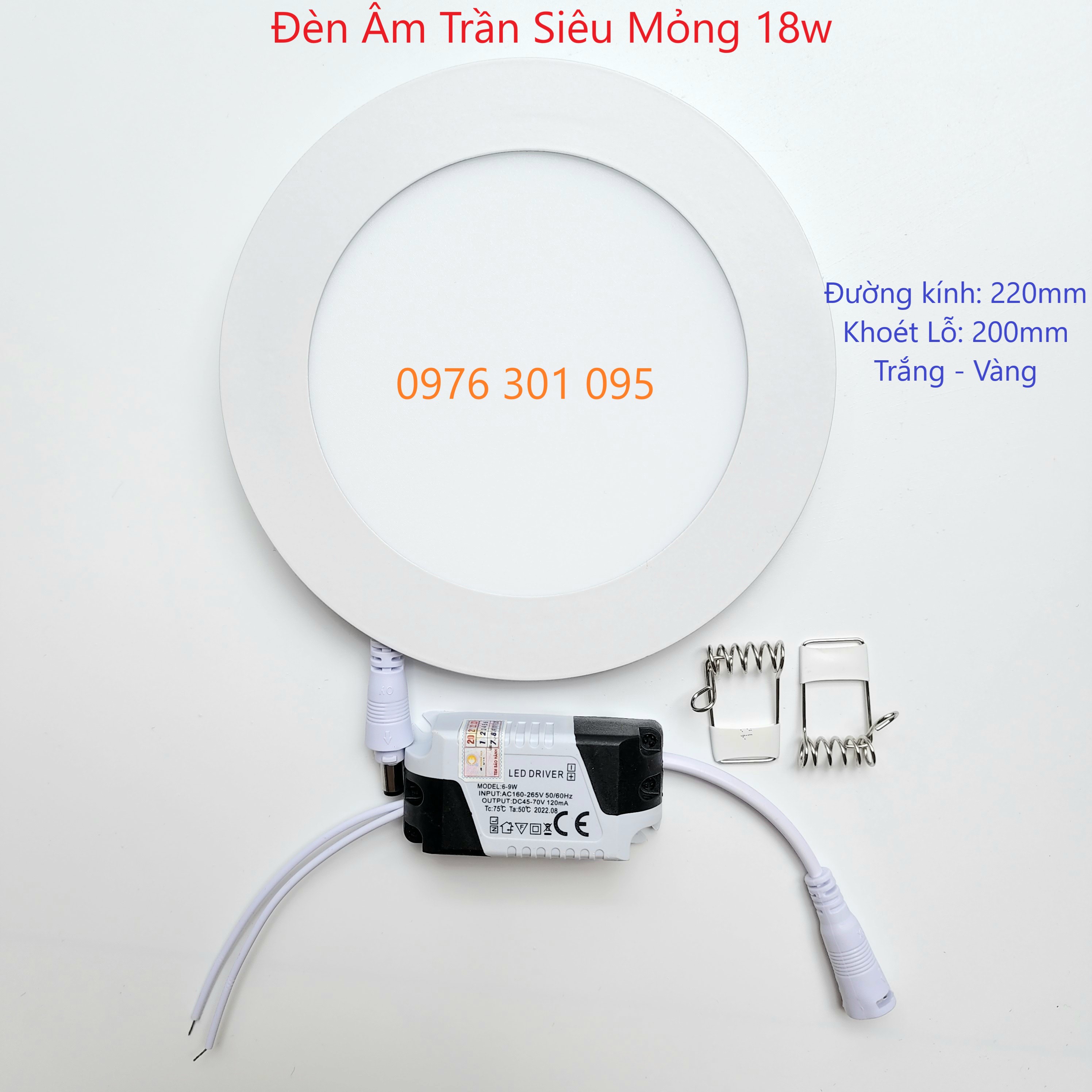 Bóng đèn led âm trần downlight 18W - tròn - vuông