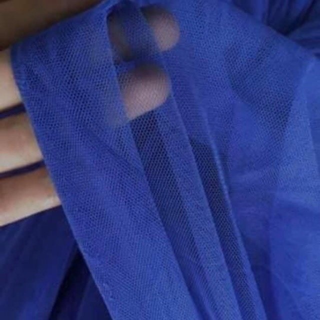 Combo 5 m Vải voan lưới khổ 1,5m  màu xanh đậm