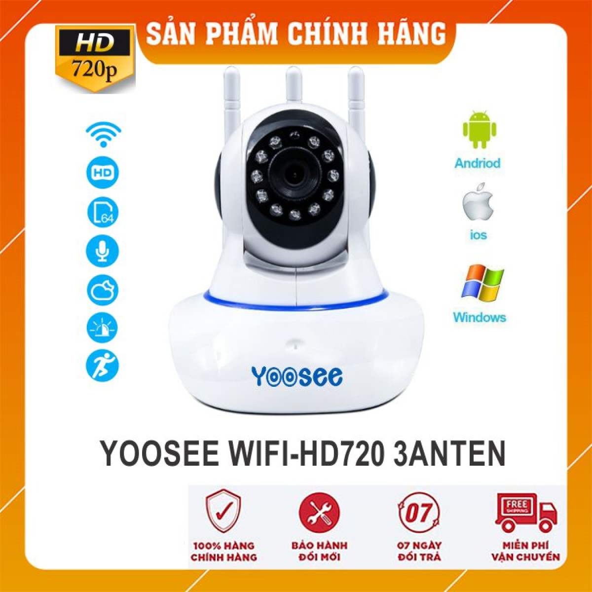Camera YooSee HD720 - 3 Anten Siêu nét | Cài đặt Tiếng Việt