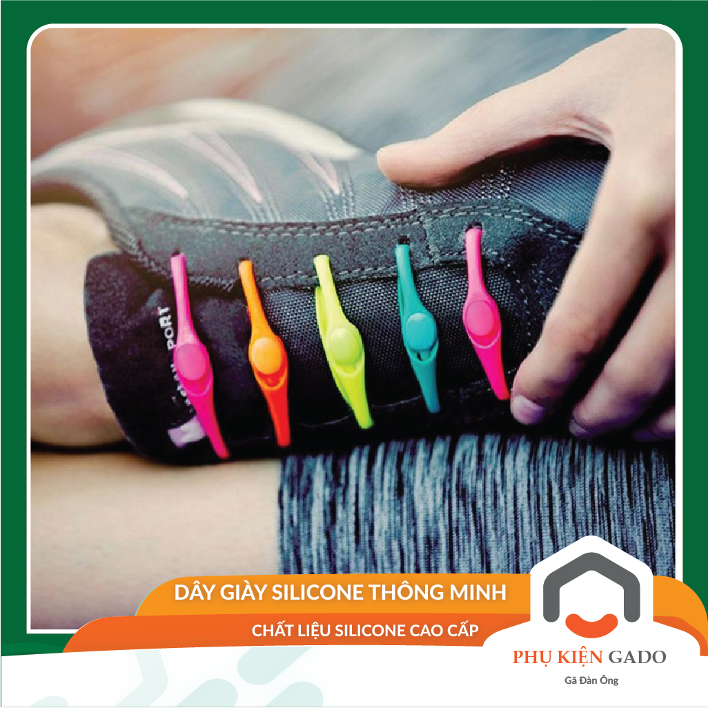Dây giày cao su GADO dây giày đàn hồi thông minh HILACES bộ 14 dây thể thao