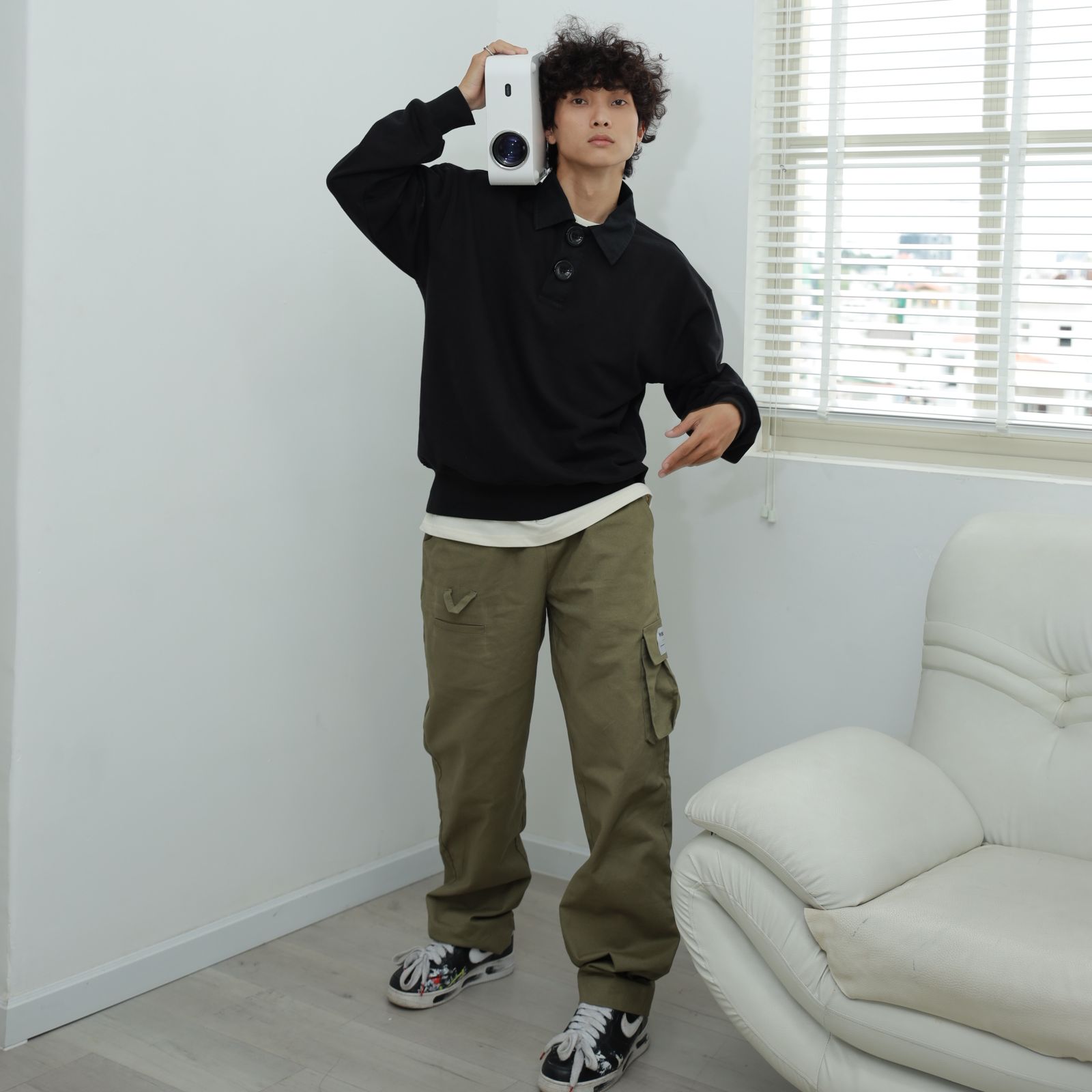 Quần baggy kaki puberty/ màu xanh, đen