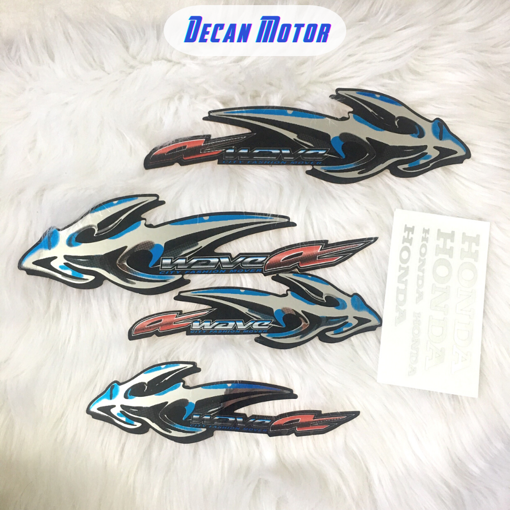 Tem dán xe máy Wave alpha 2007, tem xe wave một màu bạc cho tất cả các màu xe, được in màu tinh xảo và bắt mắt, giúp cho xe bạn trông mới mẻ và đẹp