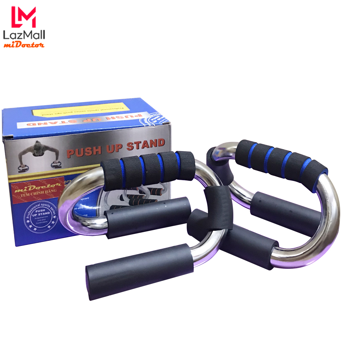 Dụng Cụ Hít Đất Cầm Tay Cao Cấp Chính Hãng miDoctor – mi01 - Dụng Cụ Chống Đẩy Thép Cứng (Đường Kính Khung 22MM)