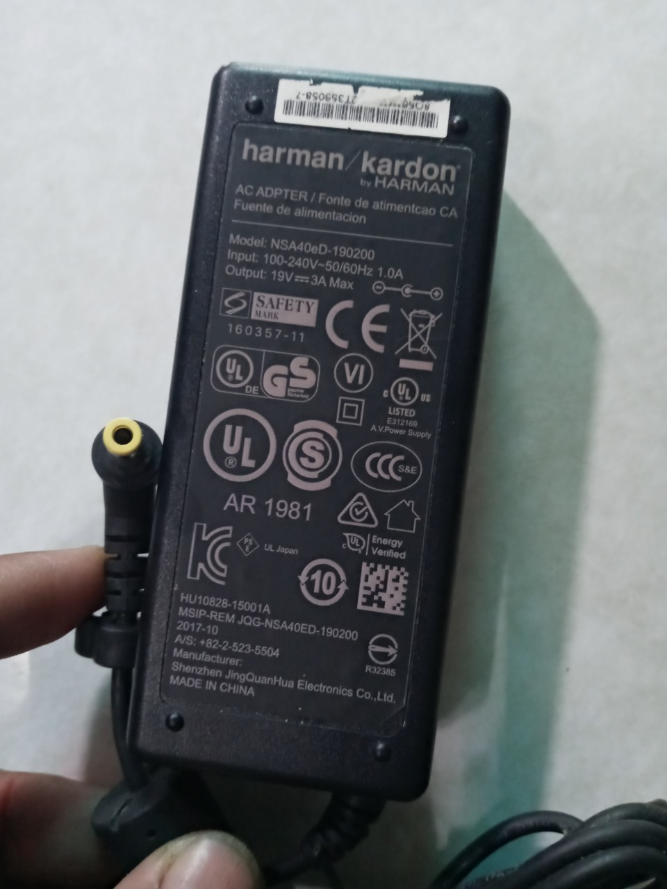 Adapter sạc loa harman kardon Go play 19V 3A hàng zin chất lượng cao ( loa harman thân dài jack 5.5*2.6-2.7mm lổ lớn