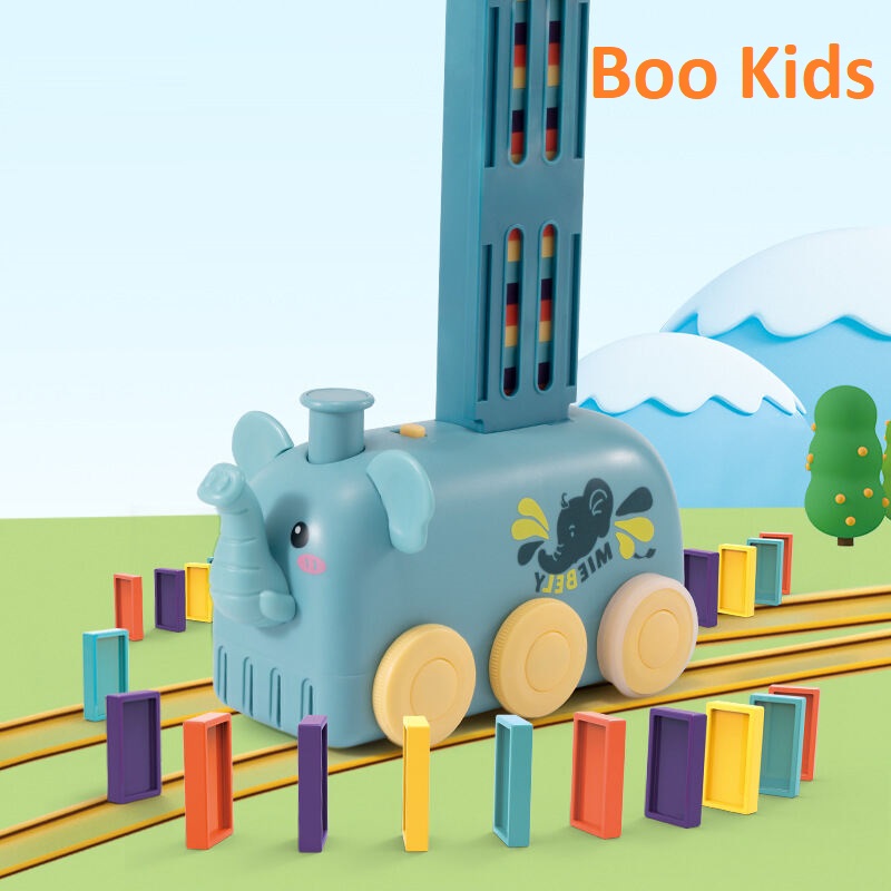 Đồ chơi đoàn tàu hình thú nhả Domino có đèn vui nhộn cho bé