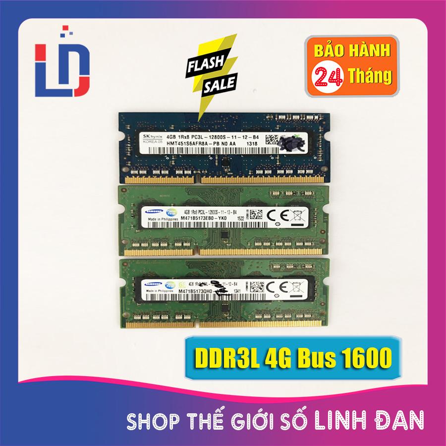 Ram laptop 4GB DDR3L bus 1600 MHz PC3L 12800 (nhiều hãng)Kingston samsung Hynix.