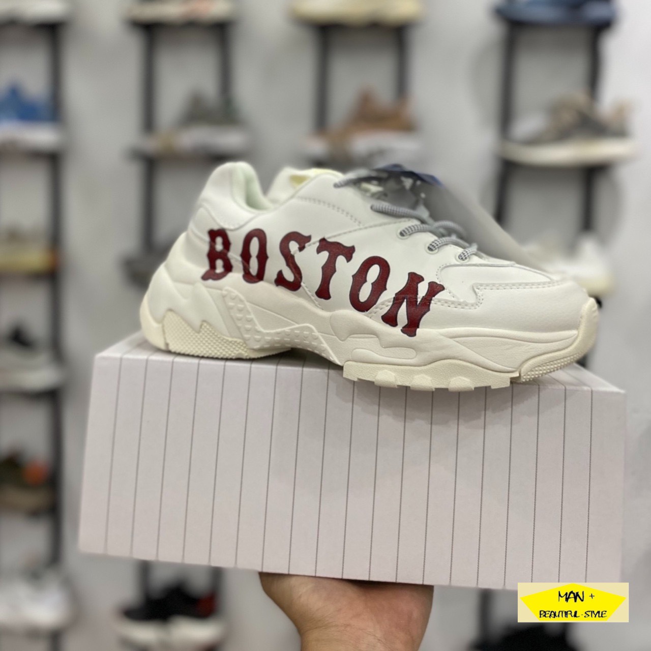 (free ship + SALE CỰC SỐC) Giày thể thao MLB BIG BALL CHUNKY P boston