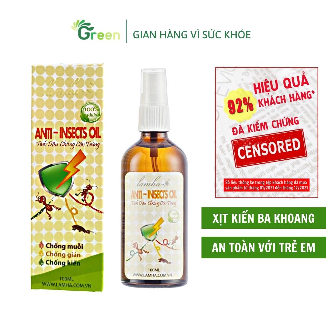 Xịt Côn Trùng Tinh Dầu Thiên Nhiên, Đuổi Kiến Ba Khoang, Muỗi, Kiến, Gián Và Các Loại Côn Trùng Khác, An Toàn Cho Bé Chai 100ml
