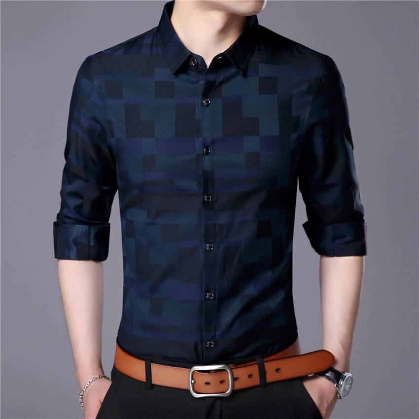 [HCM]Áo sơ mi nam dài tay họa tiết FE7488 Thời trang NGÂN HÀNG MẮT KÍNH ĐBP Chất vải mềm mịn bền màu