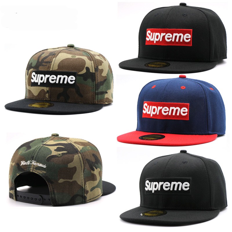 Mũ hiphop ❤️ Mũ Snapback thêu họa tiết thời trang Hàn Quốc Supreme