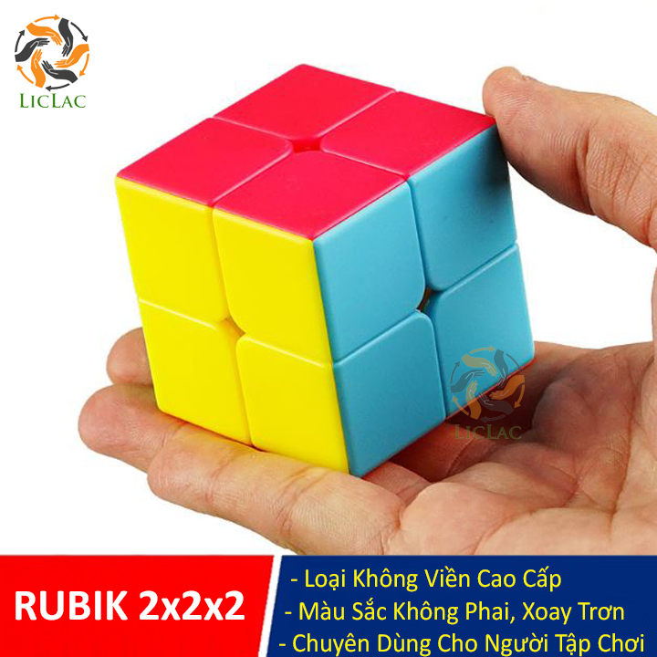 Đồ chơi Rubik 2x2 cho bé tập chơi rèn luyện tư duy thông minh, Đồ chơi giải trí Rubik 2 tầng loại Không Viền Cao Cấp - LICLAC