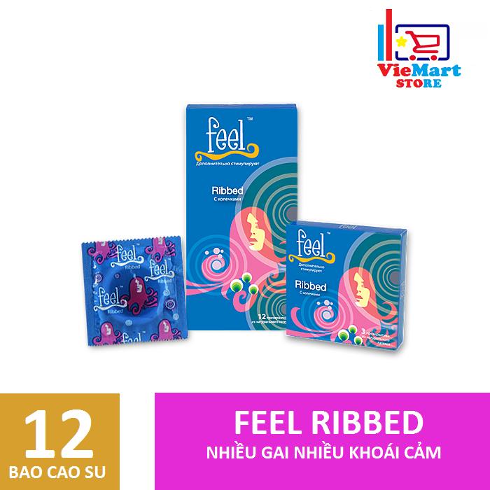 [HCM]Bao cao su Feel Ribbed Gân 12s - Hãng phân phối chính thức.