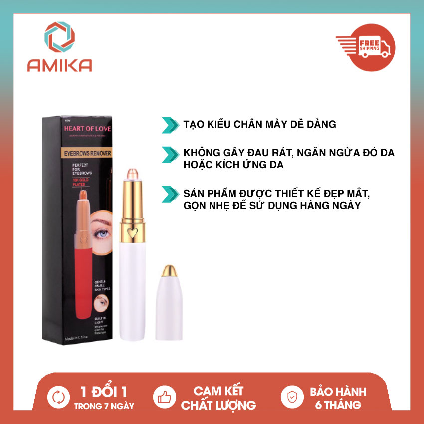 Bút cạo tỉa chân mày, Bút tỉa lông mũi; Bút tỉa cạo lông đa năng. Bảo hành 6 tháng bởi AMIKA