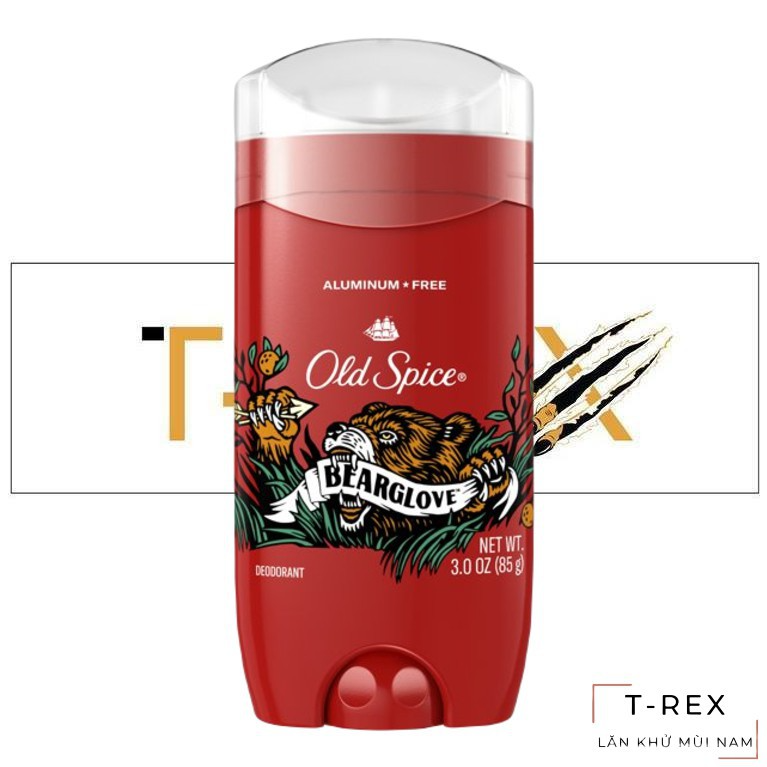 Lăn Khử Mùi Old Spice Wild Collection Bearglove Aluminum-Free 85Gr (Sáp Xanh) ( Phiên Bản Mới )