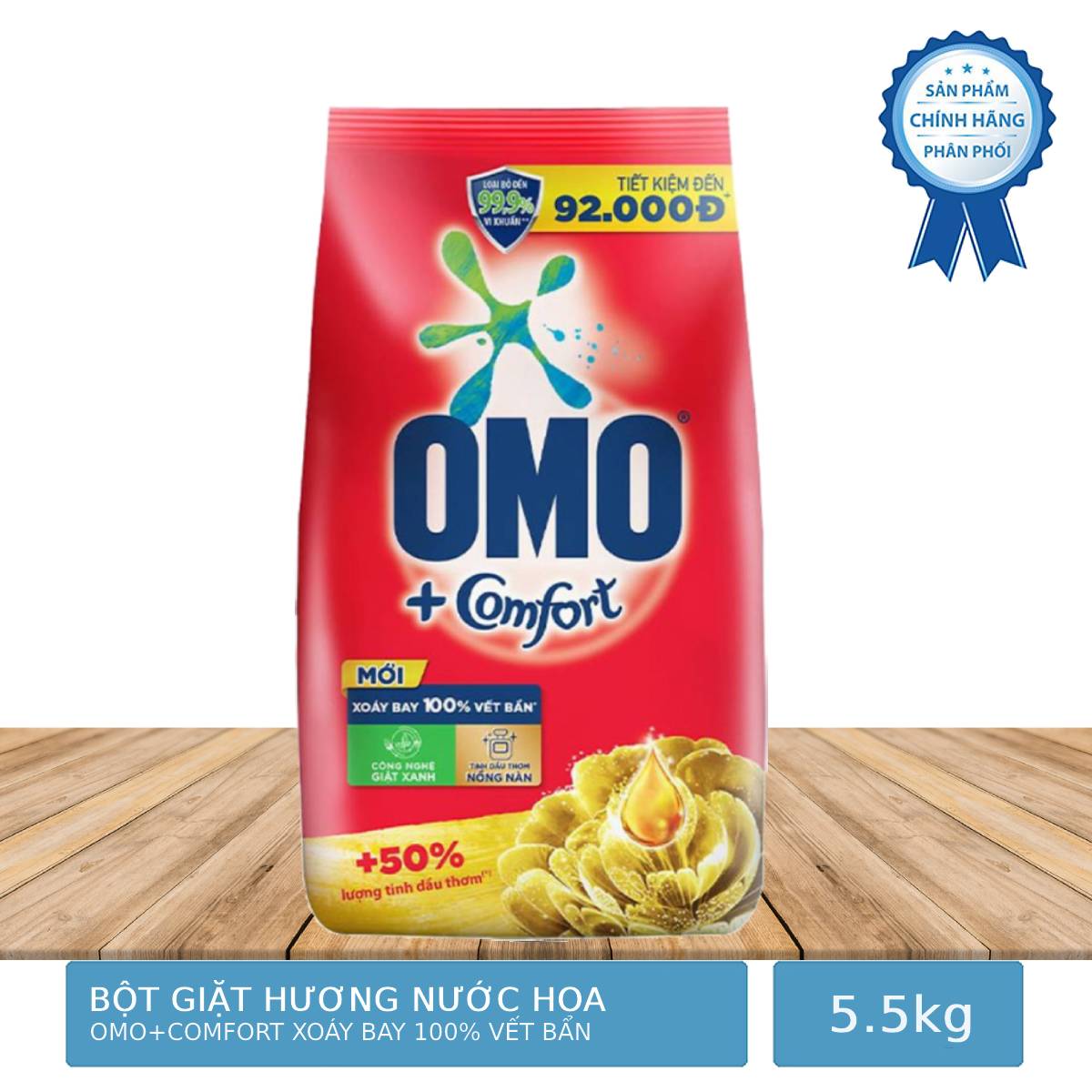 Bột Giặt OMO Comfort Tinh Dầu Thơm Nồng Nàn 5.5kg