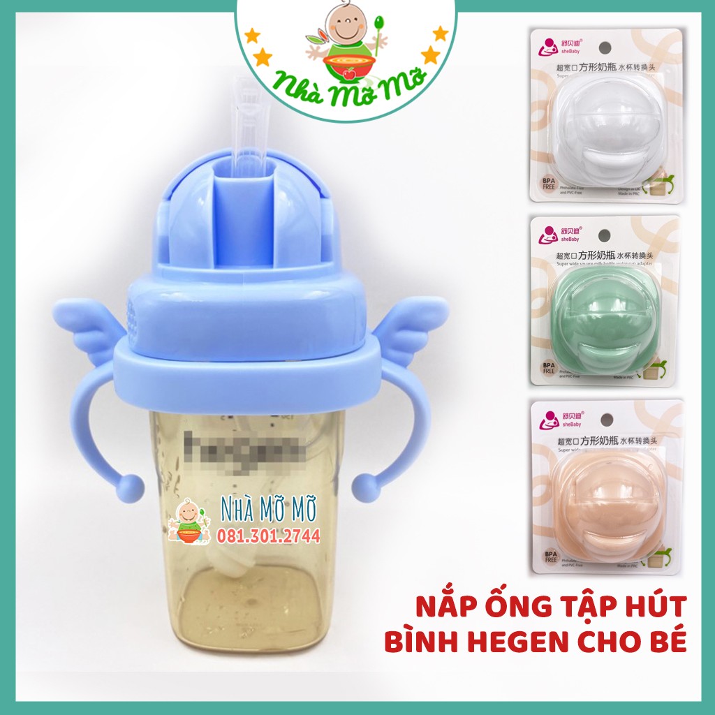 Nắp ống tập hút cho bình sữa Hegen có van chống sặc cho bé tập hút dễ dàng Nhà Mỡ Mỡ