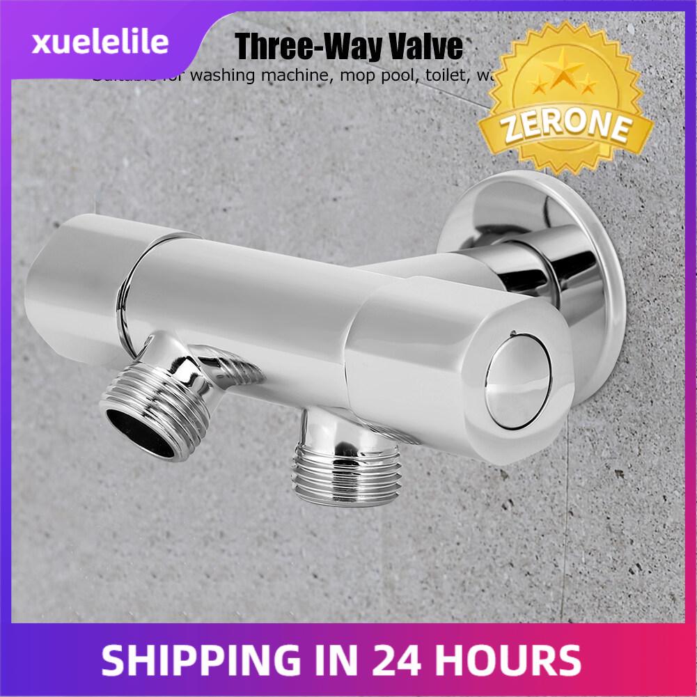 Van Góc 1 Đầu Vào 2 Đầu Ra Bằng Đồng G1/2in, Van Chuyển Hướng Ba Chiều Vòi Điều Khiển Đôi Tay Cầm