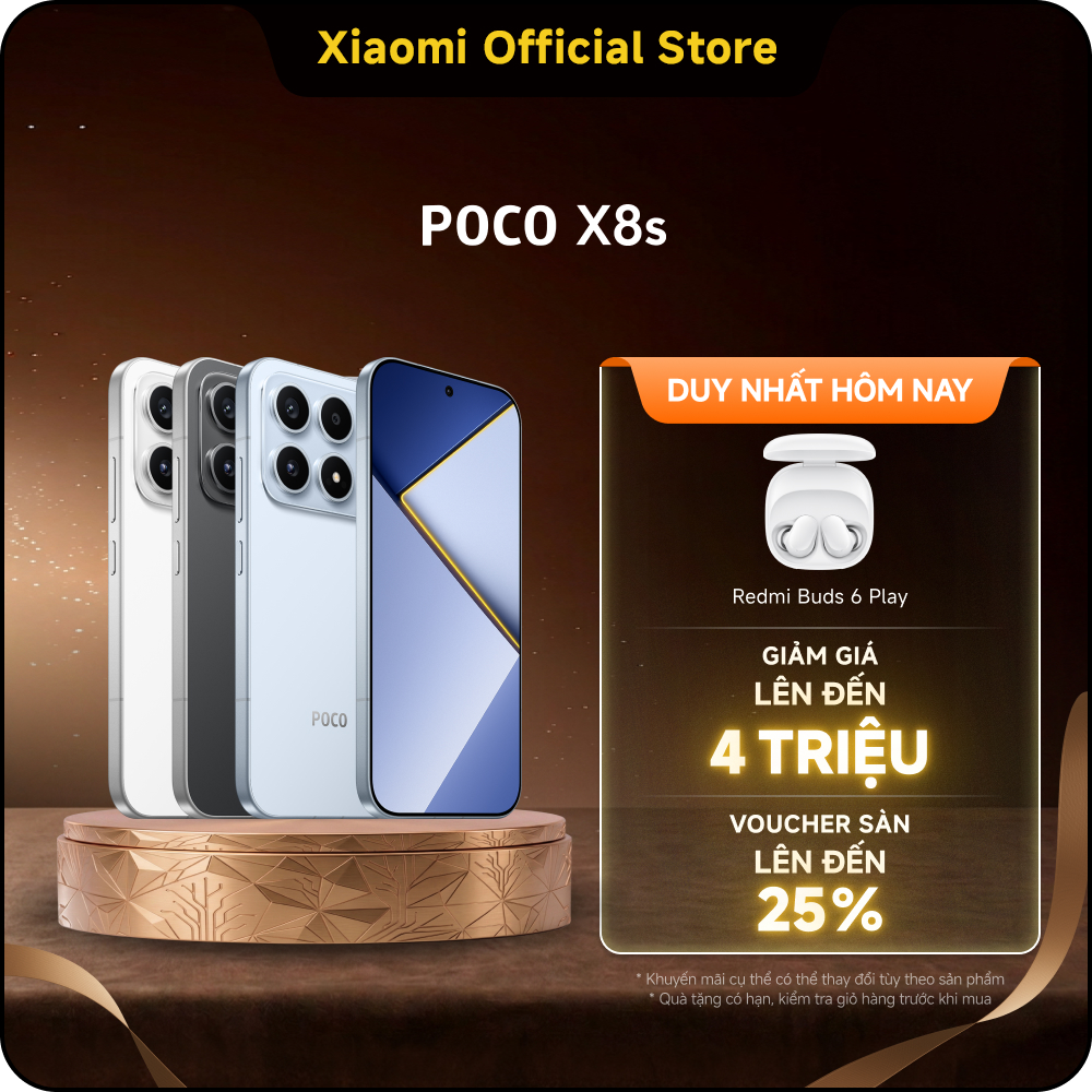Xiaomi Poco X8S Smartphone (8+256Gb) | 12+512Gb) | 6330Mah Battery (Typ) | Snapdragon ® 7Th Gen 4