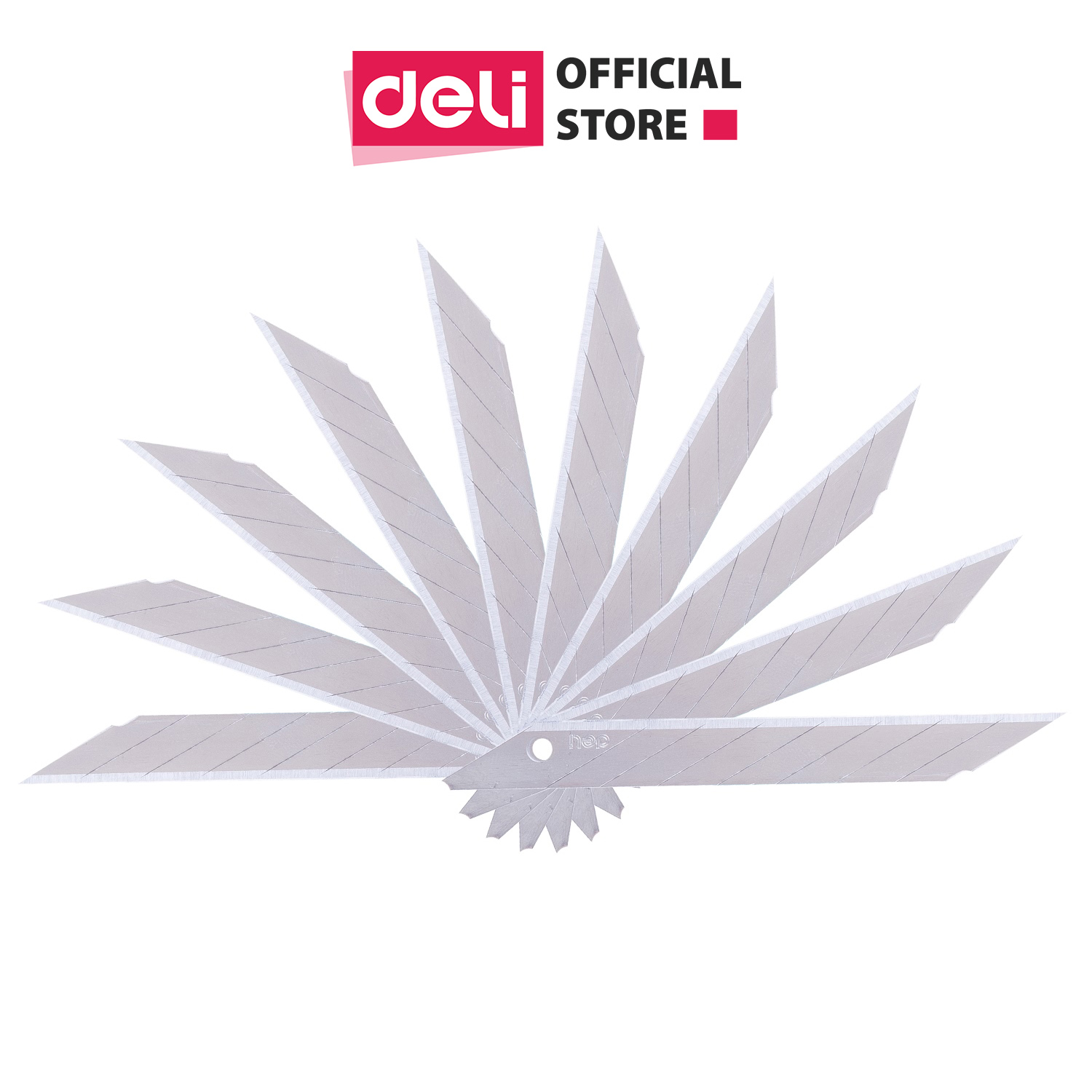 Lưỡi dao rọc giấy Deli, Bạc, 10 chiếc lưỡi/hộp - E2015