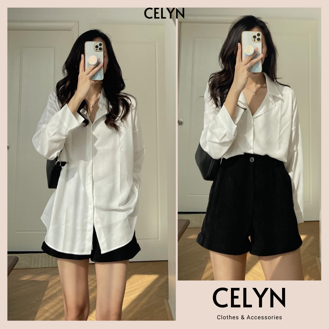 Áo Sơmi basic oversized Celyn Clothes