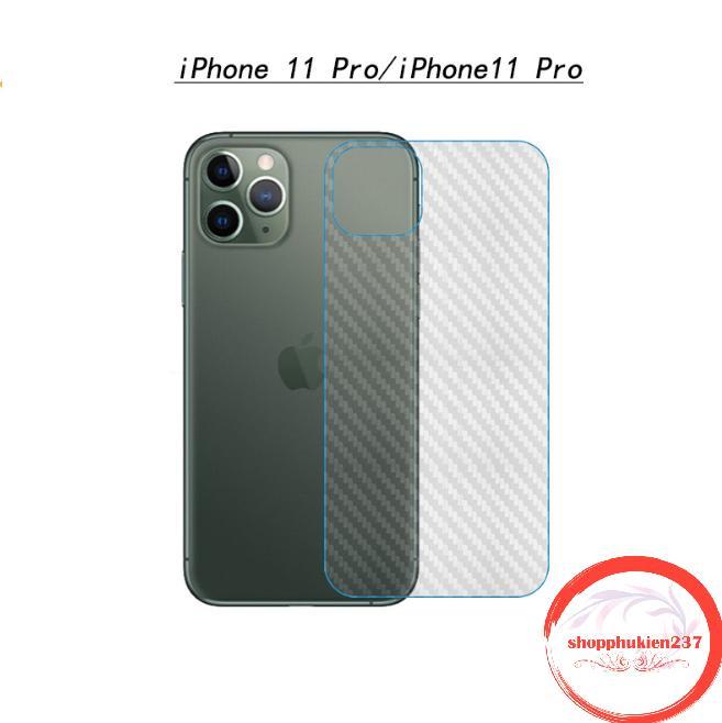 [HCM]Miếng dán lưng Iphone 11 Pro  11 Pro Max Dán dẻo vân Carbon mặt lưng chống trầy