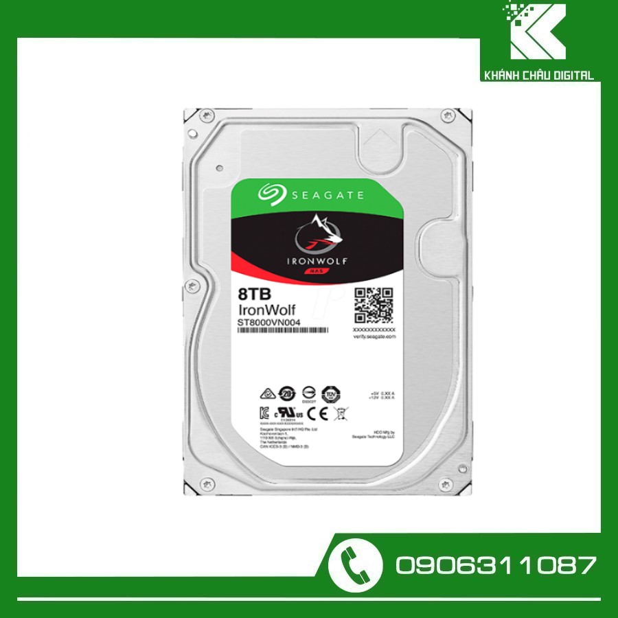 Ổ cứng hdd seagate 8tb nas ironwolf 7200rpm sata 3.5inch 256mb