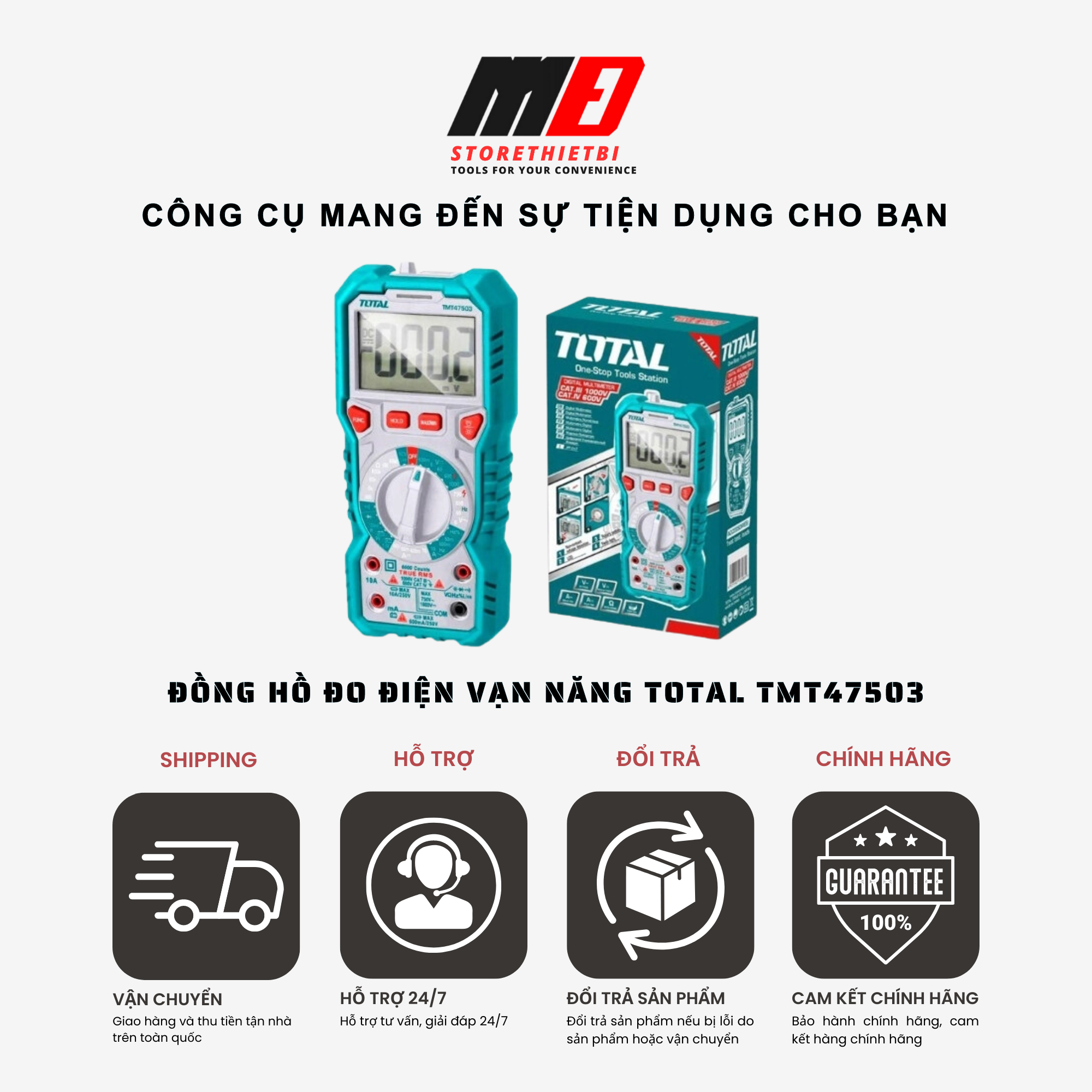 Đồng hồ đo điện vạn năng 600a total tmt47503