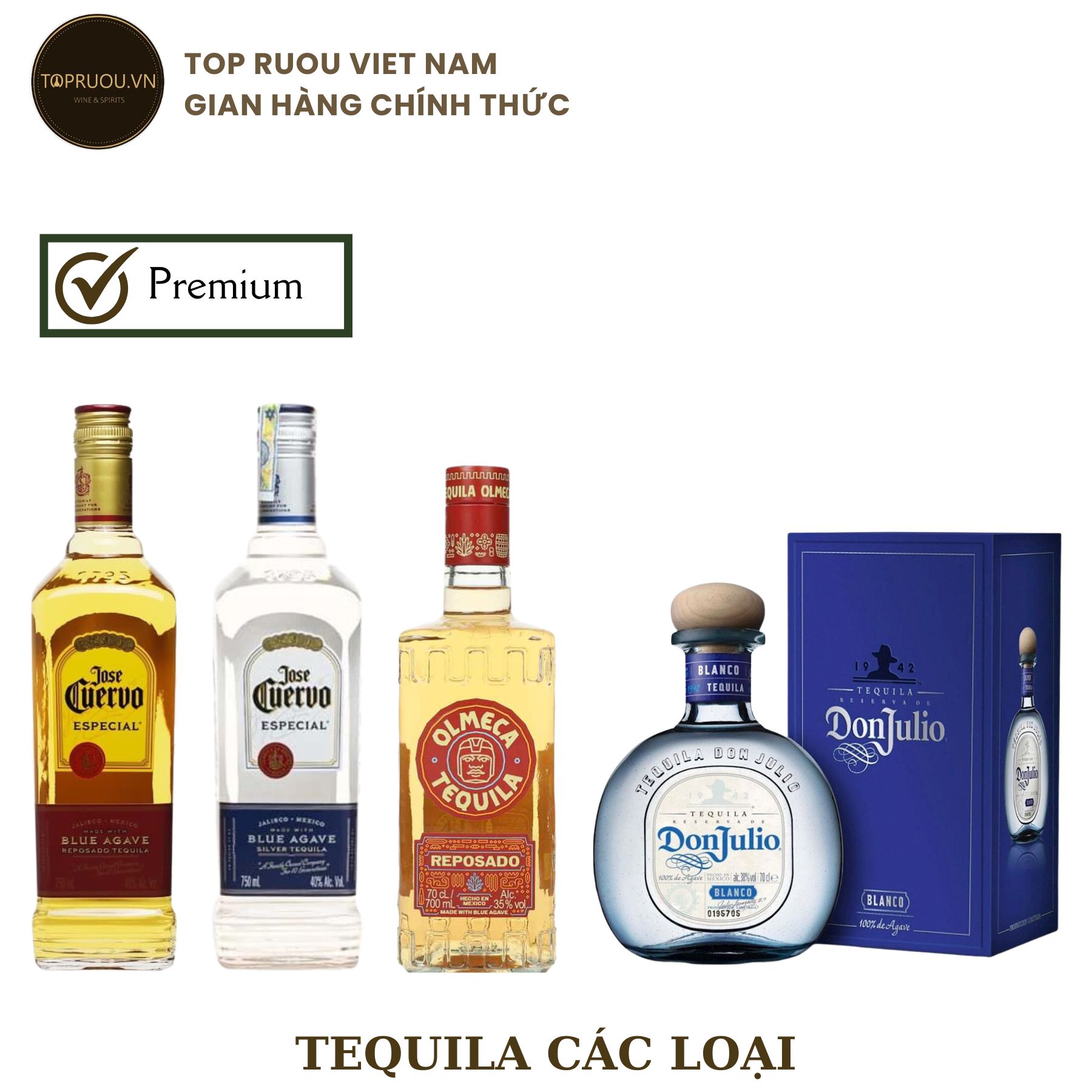 [Top Rượu VN] Tequila Jose Cuervo - Olmeca Reposado - Donjulio 700ml [Chính Hãng]