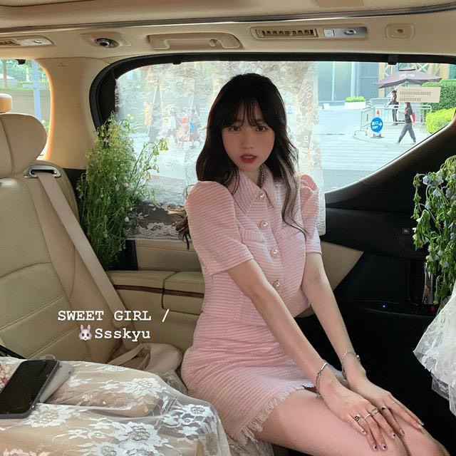 Set dạ tweed màu hồng siêu xinh