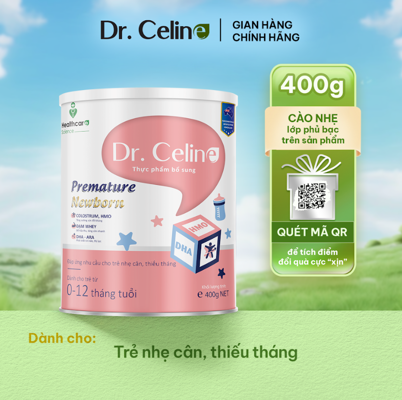 Sữa bổ sung dinh dưỡng cho trẻ nhẹ cân, thiếu tháng Dr. Celine Premature 400g