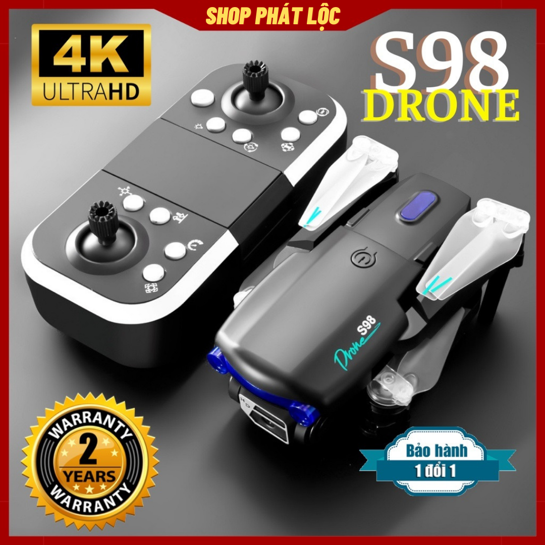 Flycam Camera Mini Giá Rẻ S98 Pro - Cảm Biến Va Chạm - Drone Camera 8K - Phờ Lai Cam - Fly cam giá rẻ - Máy Bay Flycam - Playcam - Flay cam - Play camera - Flycam có camera - Flaicam chất hơn f11 pro 4k, Mavic 2 Pro, l900 pro