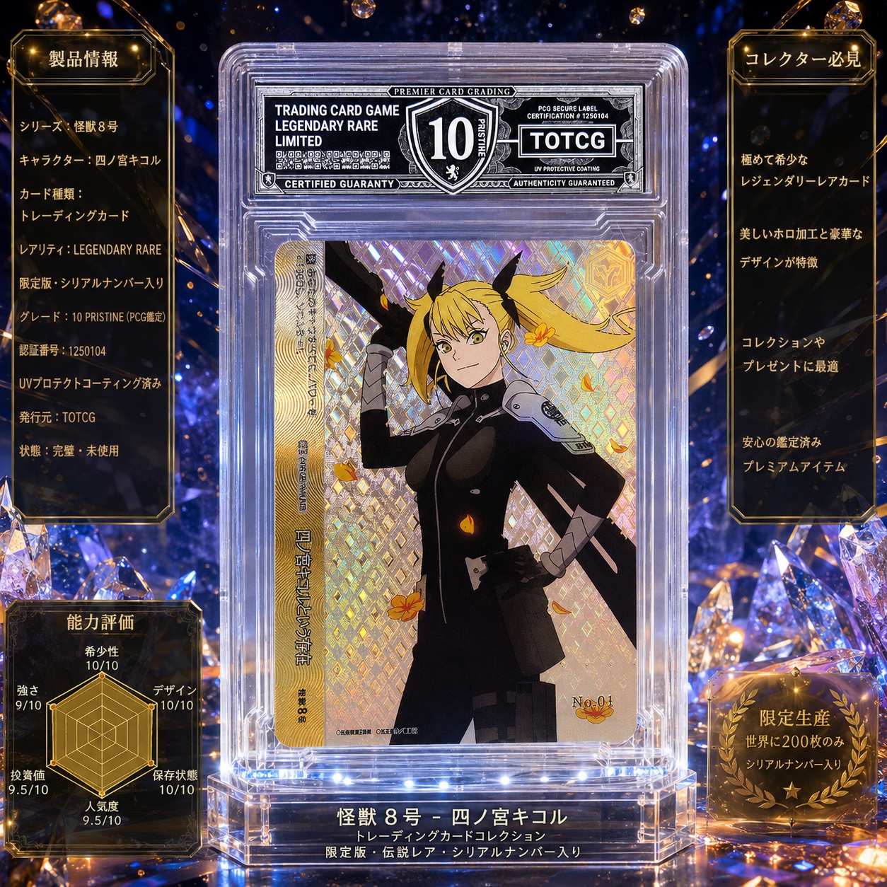 Thẻ Slab10 Weiss Schwarz Signed Kaiju No 8 Carta CXKJ8 5123 101A NF6 7 PSA
