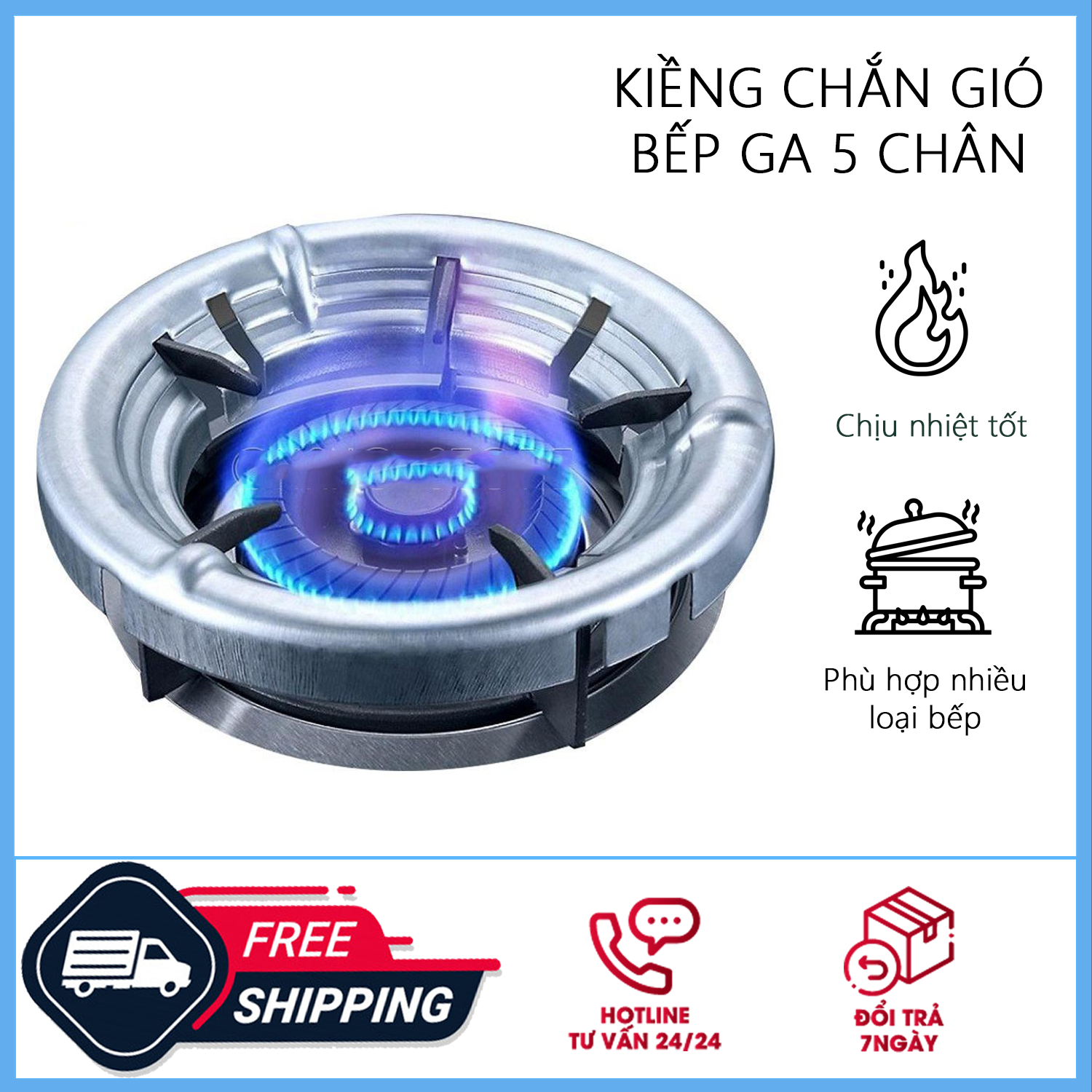 Kiềng chắn gió bếp ga - Kiềng chắn gió bằng thép không gỉ dùng cho bếp gas tiết kiệm gas -Kiềng chắn gió bếp ga 5 chân - Kiềng chắn gió TIẾT KIỆM GA TỐT- Kiềng bếp ga