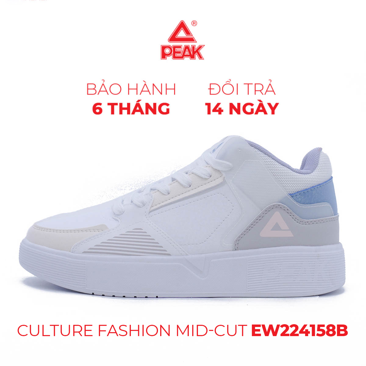 Giày thể thao sneaker nữ casual peak culture fashion mid-cut ew224158b