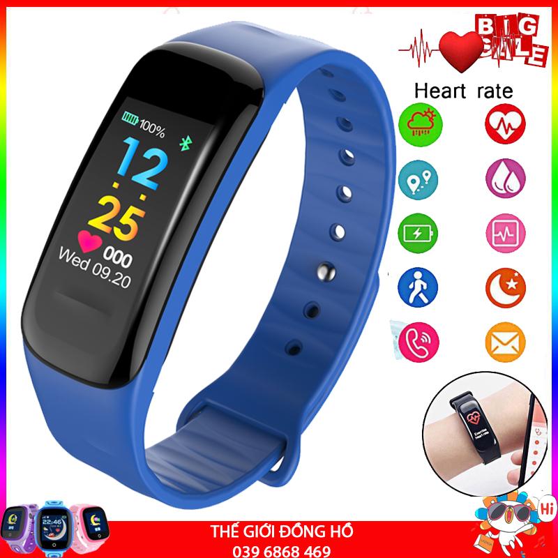 [Màu tùy chọn] Vòng đeo tay thông minh Wearfit C1 Plus màn hình màu cảm ứng, Đồng hồ thông minh chống nước, Đồng hồ thông minh có bluetooth , Đồng hồ thông minh giá rẻ - Vòng tay thông minh, vòng theo dõi vận động