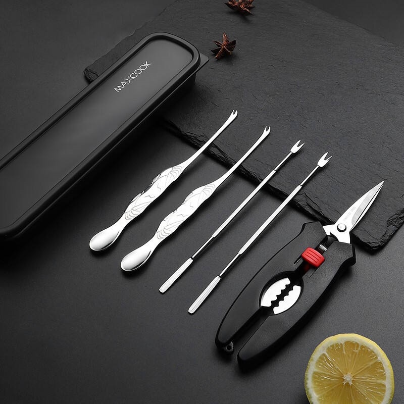 Crab eating tool set crab tools hairy crab stainless steel crab six-piece crab needle peeling crab claws crab knife practical 482