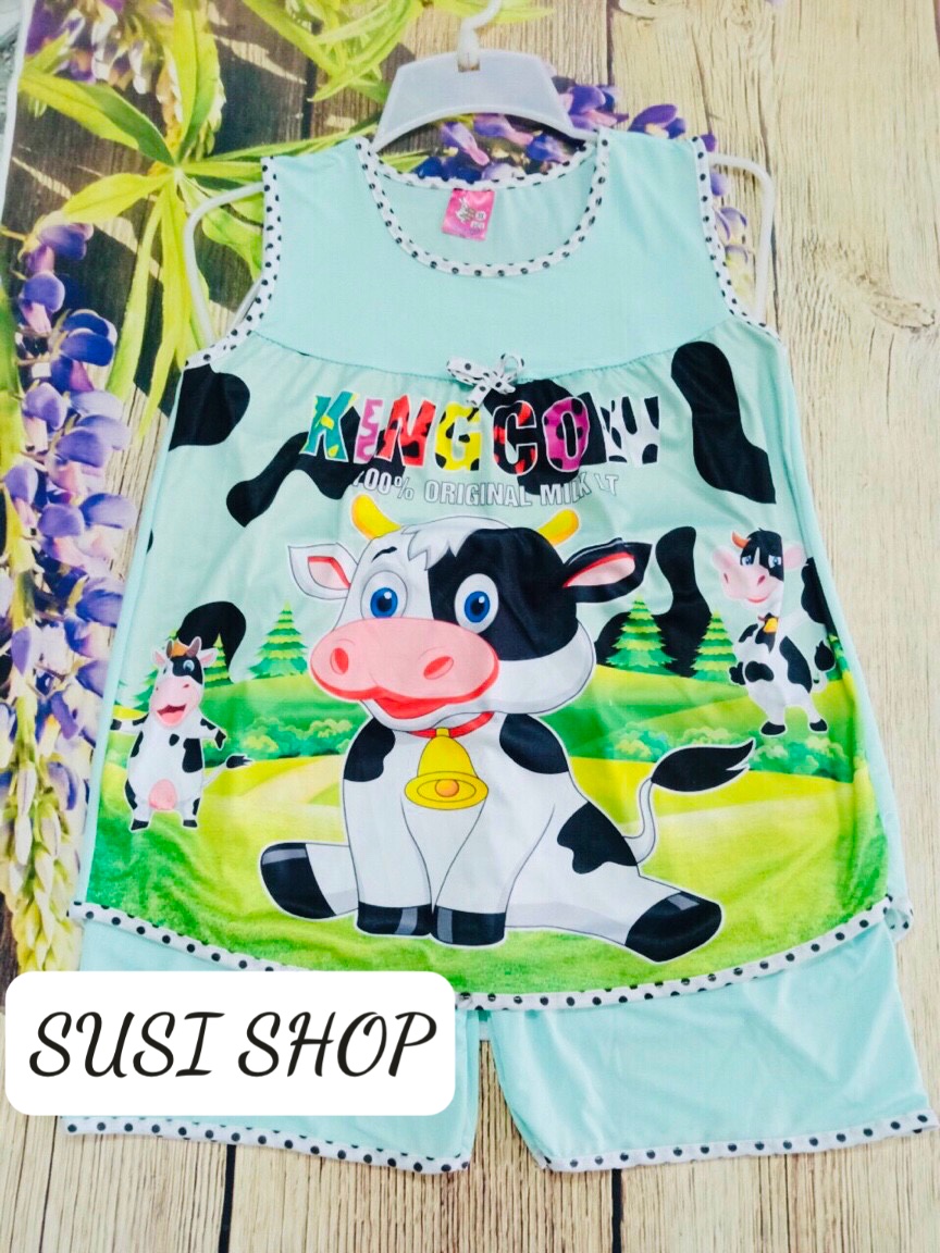 Bộ thun lạnh bé gái bò sữa