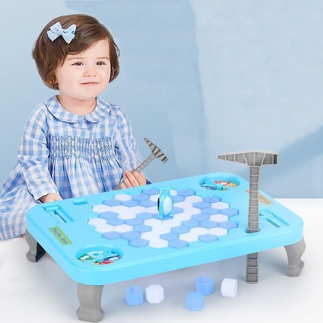 Bộ Trò Chơi Phá Ô Băng Giải Cứu Chim Cánh Cụt SIZE LỚN (Hình Chữ Nhật) Cực Vui Nhộn - Trò Chơi Bẫy Chim Cánh Cụt Dành Cho Cả Gia Đình