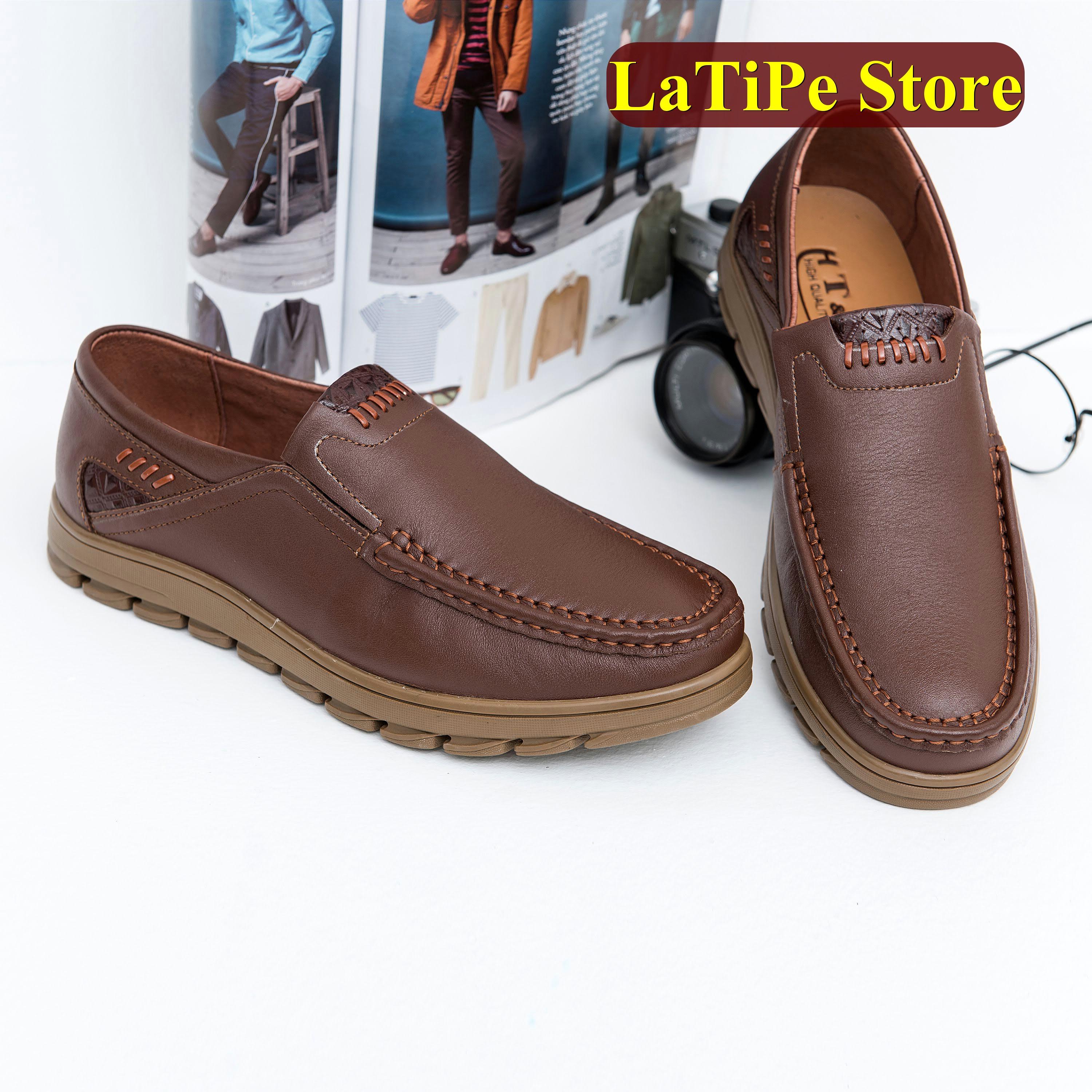 GIÀY LƯỜI NAM DA BÒ THẬT - GIÀY MỌI NAM DA THẬT NGUYÊN TẤM ĐẾ CAO SU ĐÚC BẢO HÀNH 12 THÁNG - GIÀY LƯỜI NAM HÀN QUỐC - GIÀY LƯỜI NAM THỜI TRANG - GIÀY LƯỜI NAM ĐẸP - GIÀY LƯỜI NAM CÔNG SỞ 278-LTP-MÀU ĐEN+MÀU NÂU