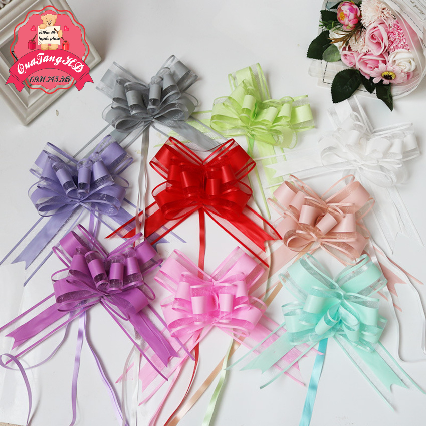 [Combo 10] Nơ cao cấp 5cm gói quà tết trang trí lễ sinh nhật làm hoa siêu đẹp HD Gift