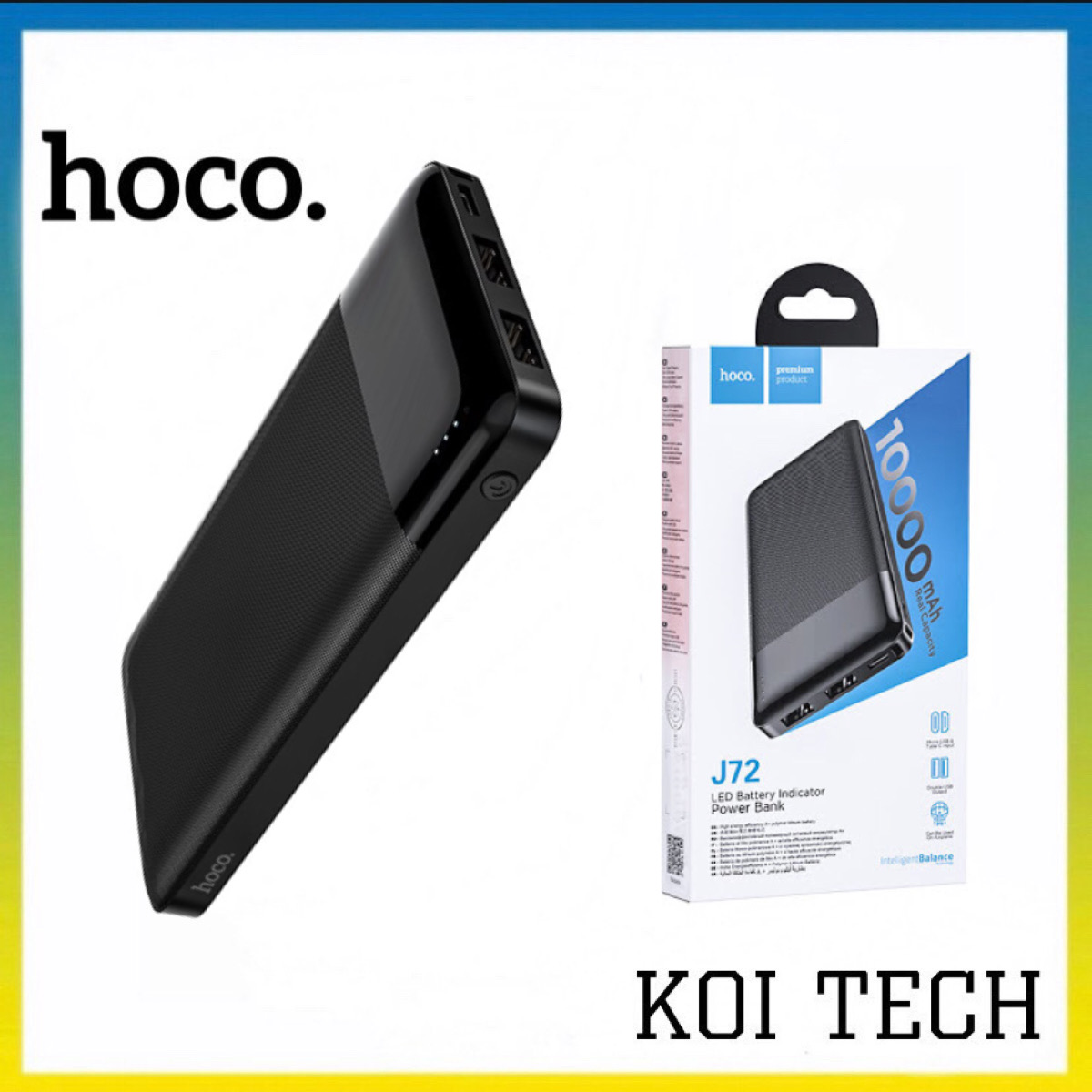 Pin sạc dự phòng 10000mAh Hoco T72 2 cổng sạc cao cấp  - KOI TECH