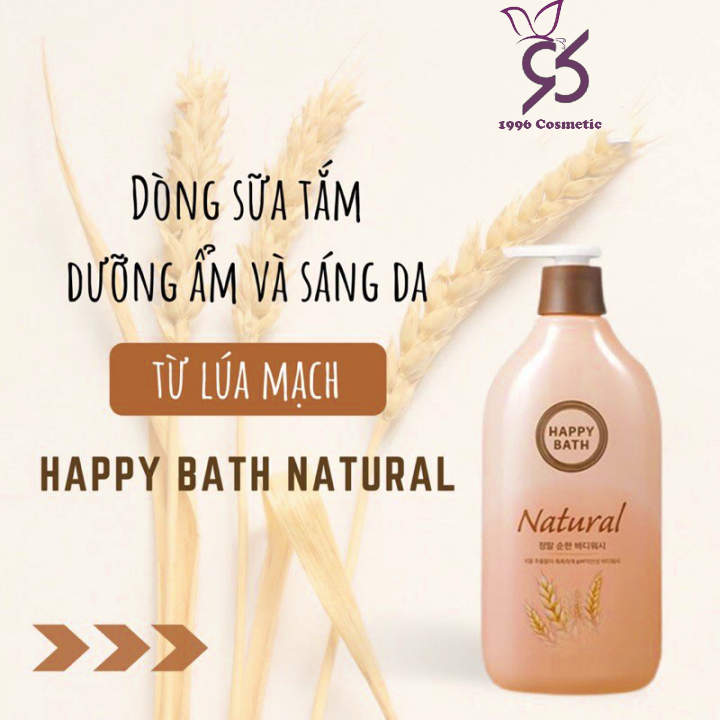 Sữa tắm happy bath - Sữa tắm lúa mạch Hàn Quốc 900ml hàng chính hãng
