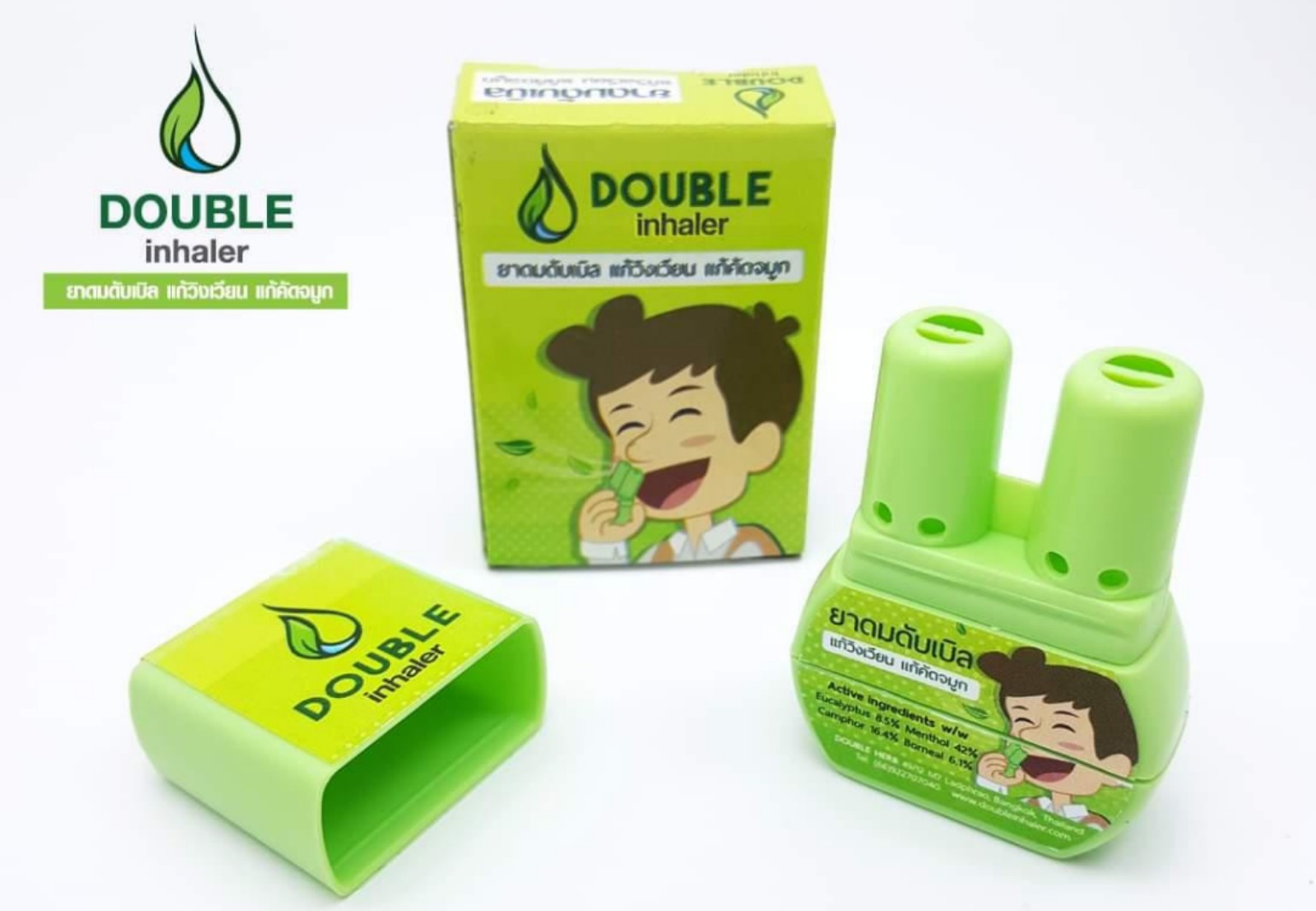 Ống hít viêm xoang tinh dầu thảo dược hương bạc hà thái lan 2 đầu giúp thông mũi